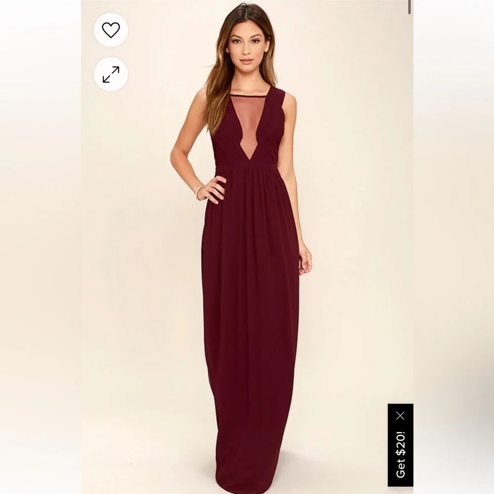DAZZLING DECADENCE BURGUNDY MAXI DRESS LULUS - Picture 1 of 9